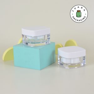 Pot Cream Acrylic Spatula + Inner Lid Putih - 20 gr 30 gr