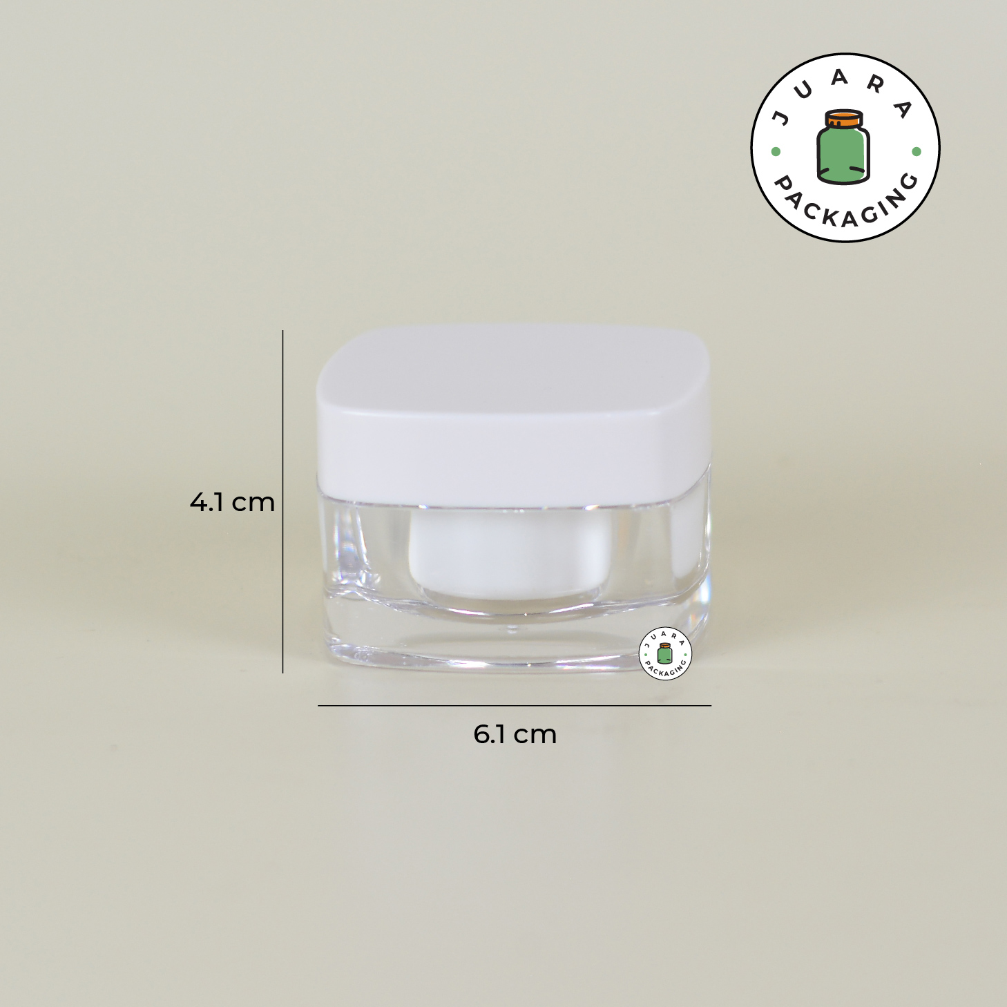 Pot Cream Acrylic Spatula + Inner Lid Putih - 20 gr 30 gr - Image 3