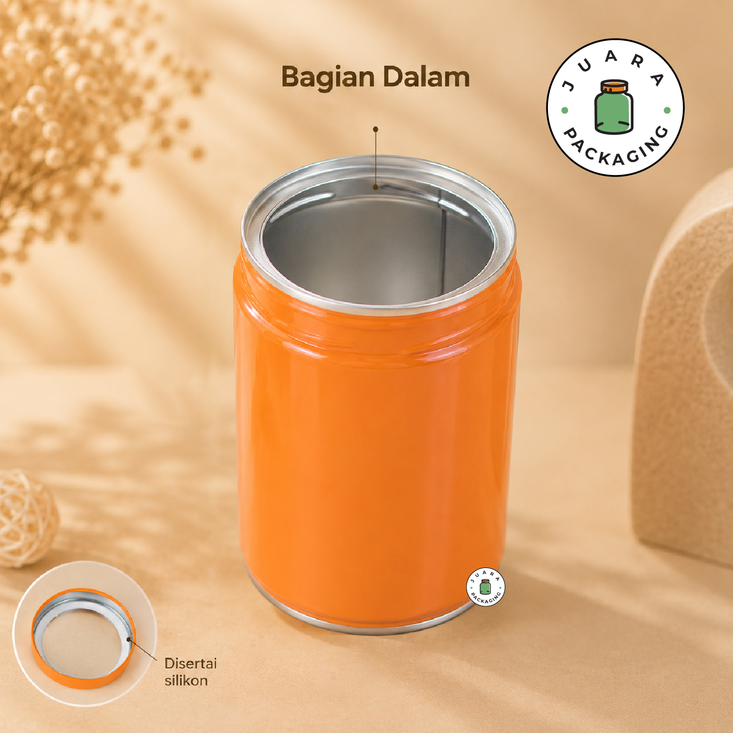 Jar Silinder Ukuran Tinggi Hijau Orange - Image 4