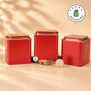 Jar Tin Can Kotak Merah + Plastik